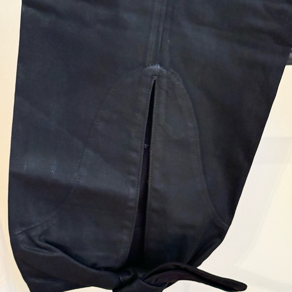7 For All Mankind Black Bow Tie Coated Denim Wide Leg Jeans - Picture 10 of 11